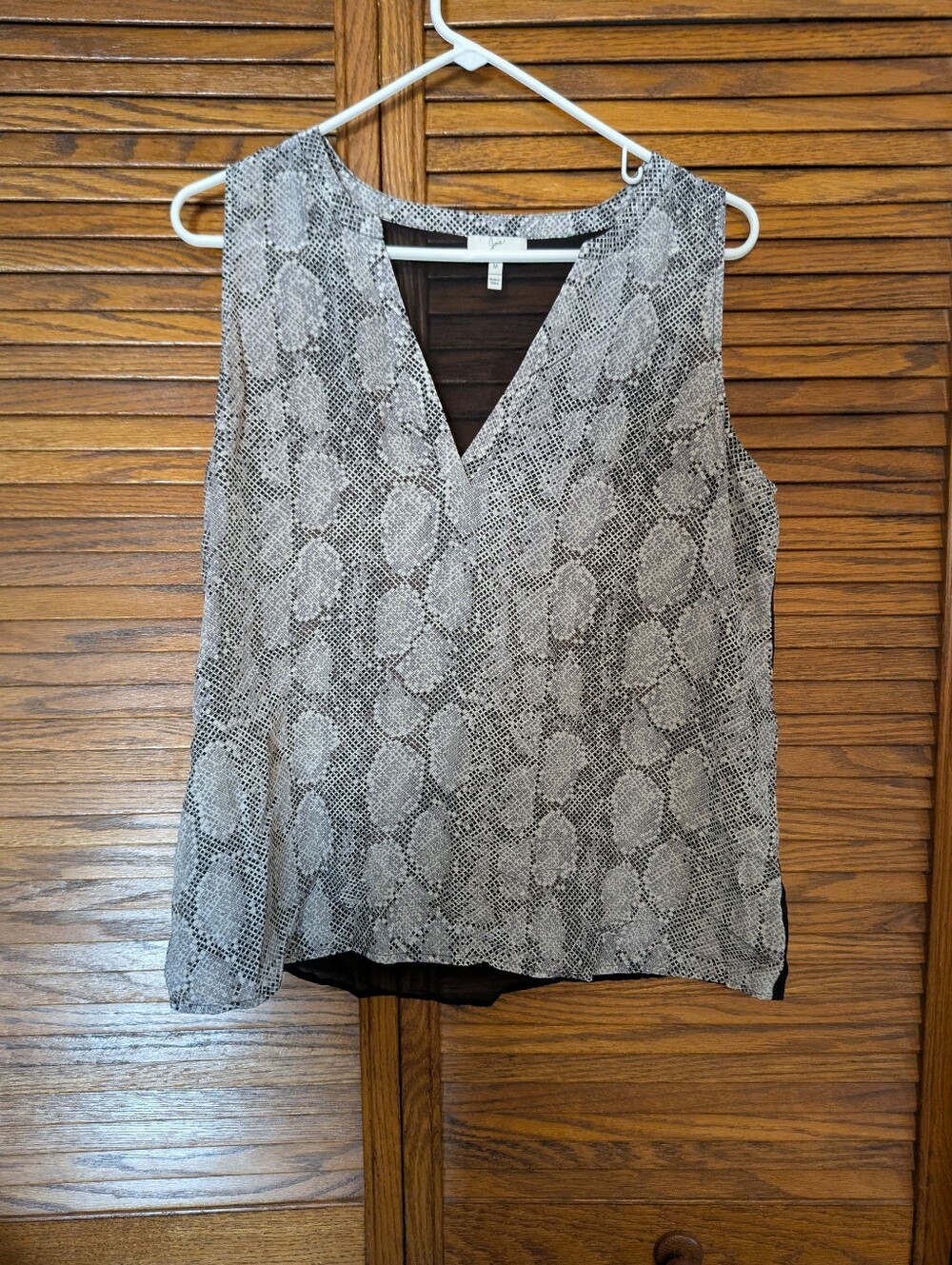Joie Animal Print Silk Shirt Sheer Black Back Size Medium